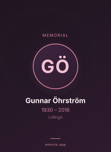 Memorial portrait of Gunnar Öhrström