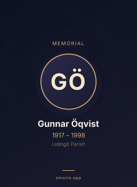 Memorial portrait of Gunnar Öqvist