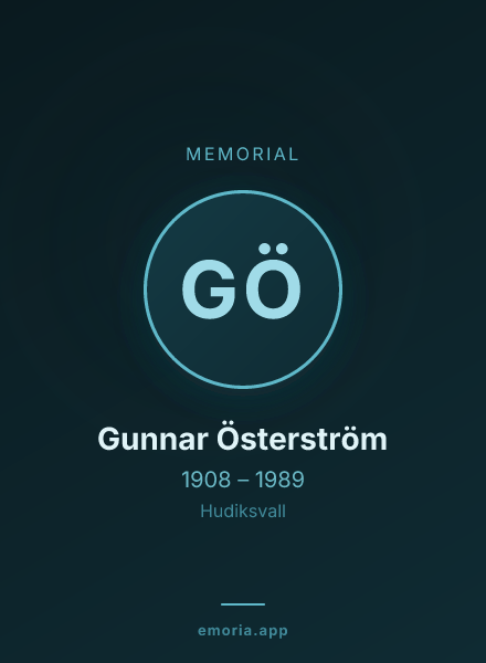 Memorial portrait of Gunnar Österström