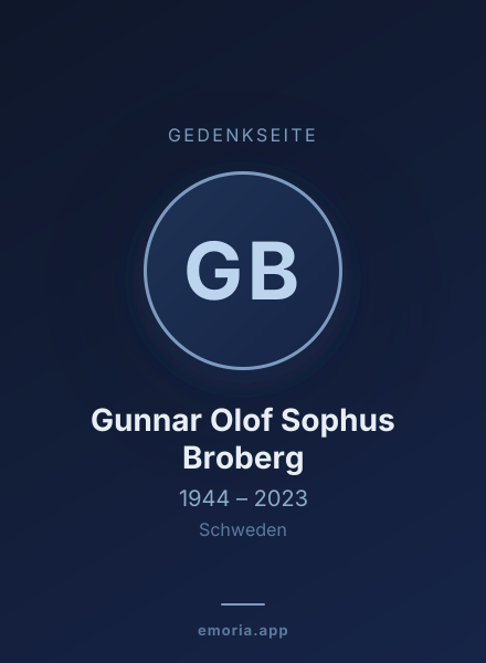 Gedenkportrait von Gunnar Olof Sophus Broberg