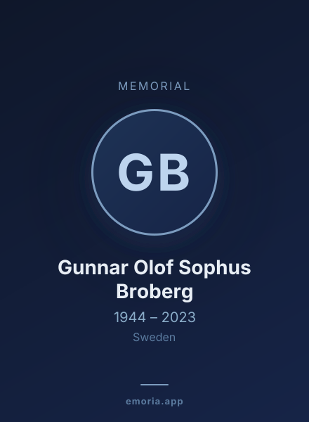 Memorial portrait of Gunnar Olof Sophus Broberg