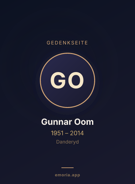 Gedenkportrait von Gunnar Oom