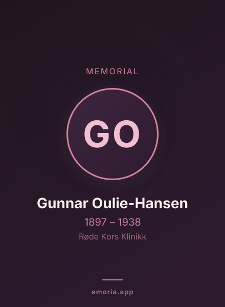 Memorial portrait of Gunnar Oulie-Hansen