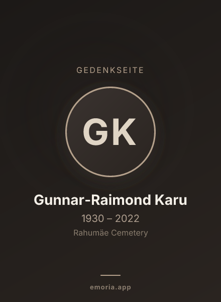 Gedenkportrait von Gunnar-Raimond Karu