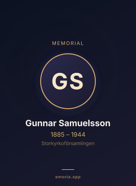 Memorial portrait of Gunnar Samuelsson