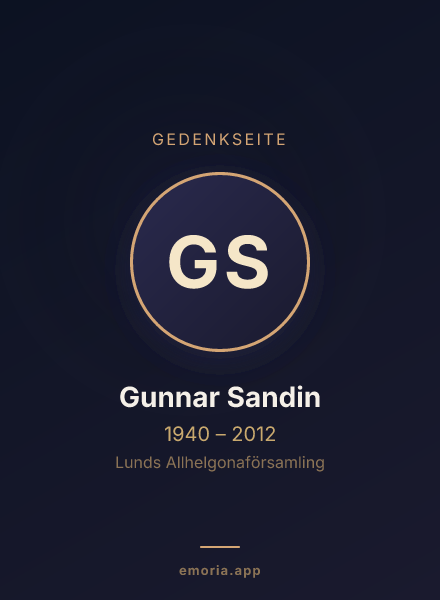 Gedenkportrait von Gunnar Sandin