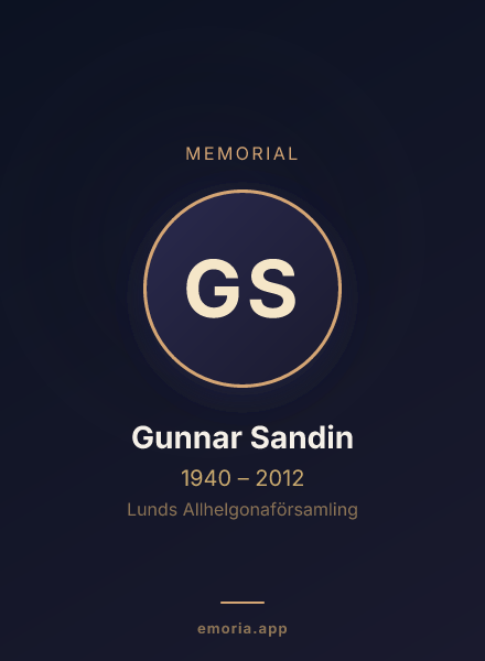 Memorial portrait of Gunnar Sandin