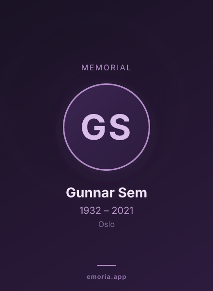 Memorial portrait of Gunnar Sem