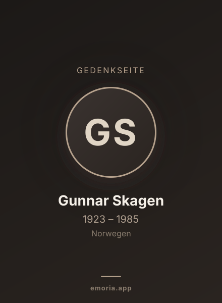 Gedenkportrait von Gunnar Skagen