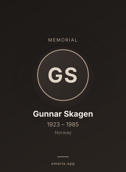 Memorial portrait of Gunnar Skagen