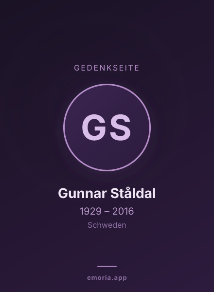 Gedenkportrait von Gunnar Ståldal