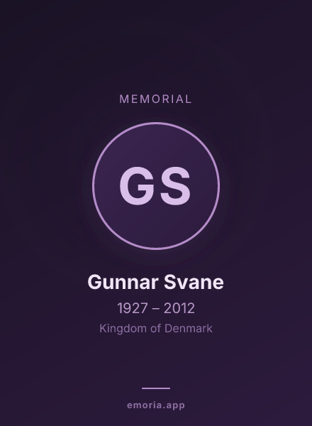 Memorial portrait of Gunnar Svane