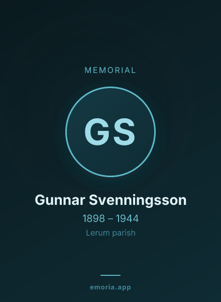 Memorial portrait of Gunnar Svenningsson