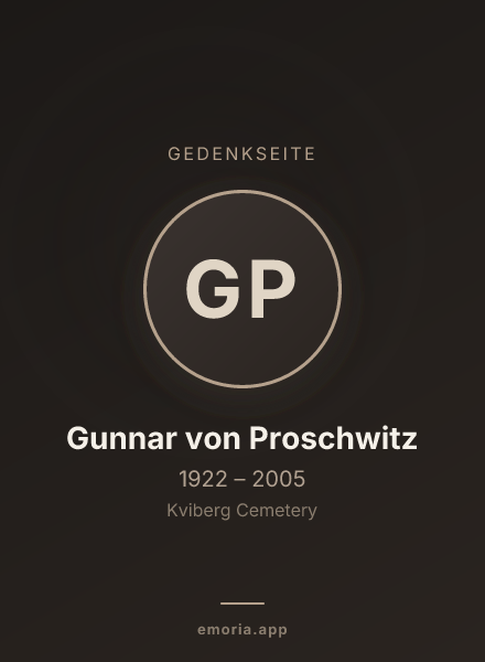 Gedenkportrait von Gunnar von Proschwitz