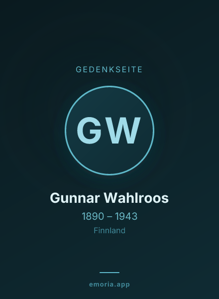 Gedenkportrait von Gunnar Wahlroos
