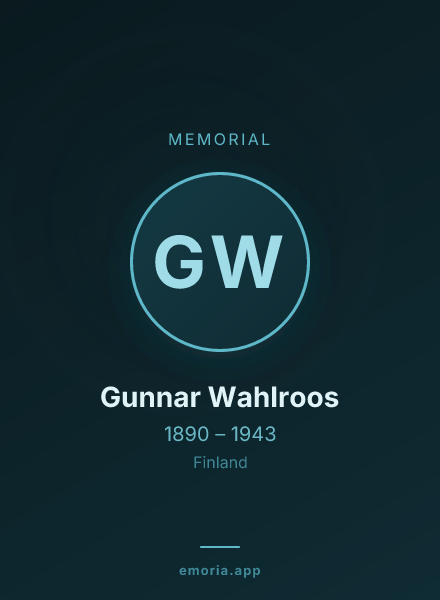 Memorial portrait of Gunnar Wahlroos