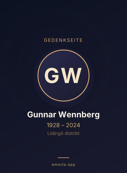 Gedenkportrait von Gunnar Wennberg