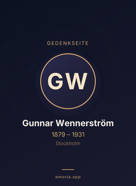 Gedenkportrait von Gunnar Wennerström