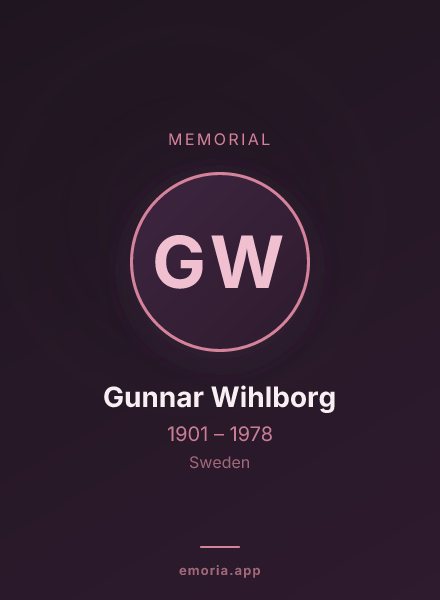 Memorial portrait of Gunnar Wihlborg