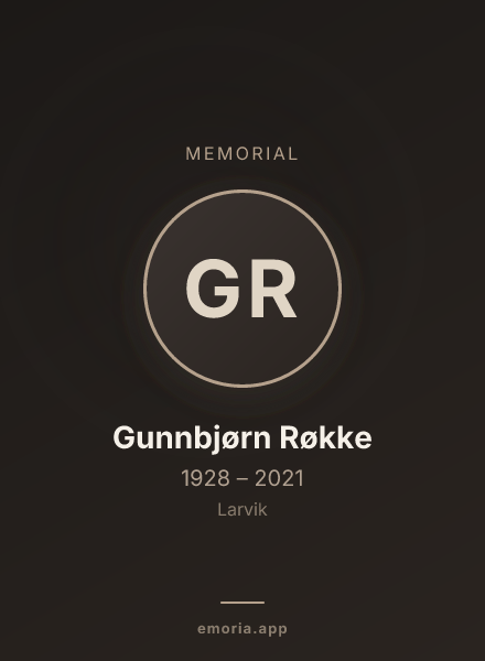 Memorial portrait of Gunnbjørn Røkke