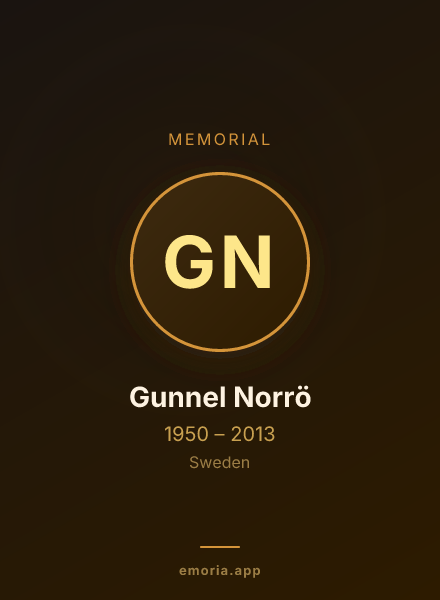 Memorial portrait of Gunnel Norrö
