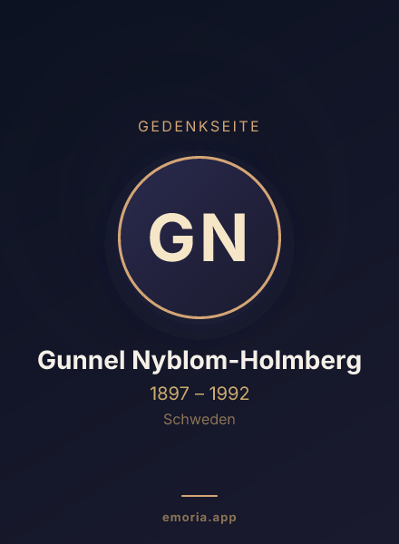 Gedenkportrait von Gunnel Nyblom-Holmberg