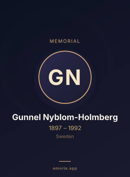 Memorial portrait of Gunnel Nyblom-Holmberg