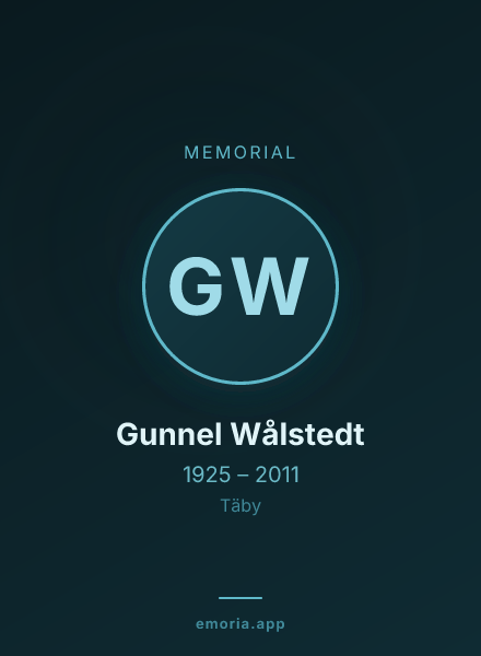 Memorial portrait of Gunnel Wålstedt