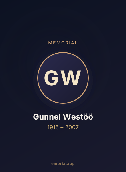 Memorial portrait of Gunnel Westöö