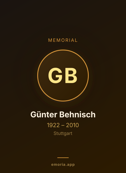 Memorial portrait of Günter Behnisch