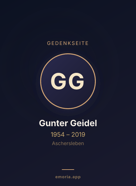 Gedenkportrait von Gunter Geidel