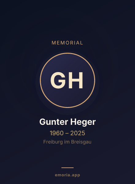 Memorial portrait of Gunter Heger