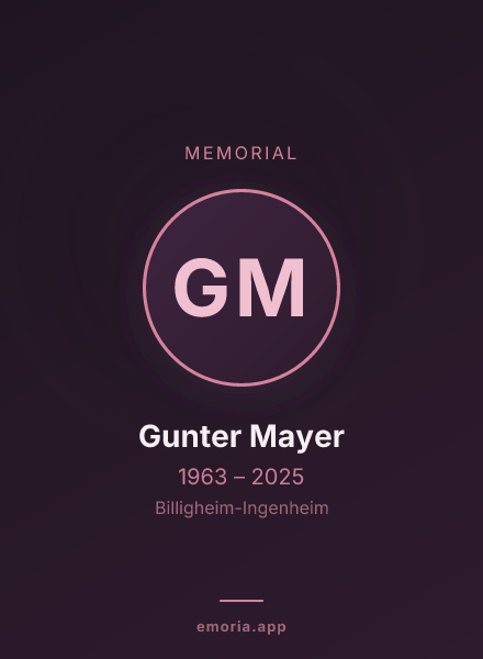 Memorial portrait of Gunter Mayer