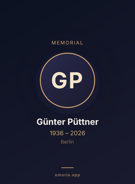 Memorial portrait of Günter Püttner