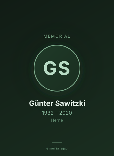 Memorial portrait of Günter Sawitzki