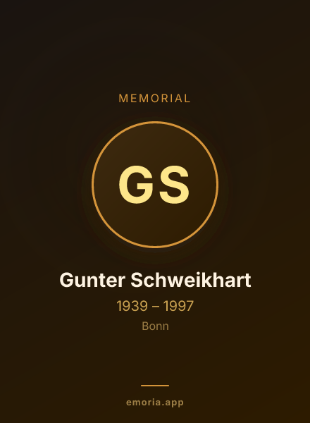 Memorial portrait of Gunter Schweikhart