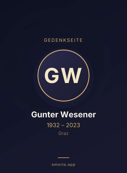 Gedenkportrait von Gunter Wesener