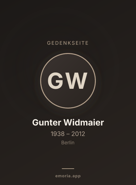 Gedenkportrait von Gunter Widmaier