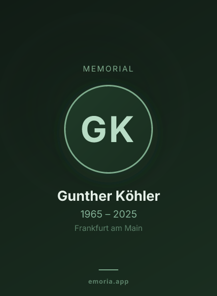 Memorial portrait of Gunther Köhler