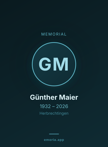 Memorial portrait of Günther Maier