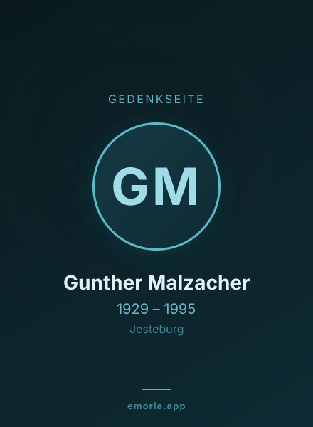 Gedenkportrait von Gunther Malzacher