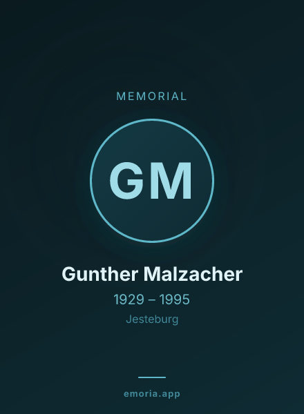 Memorial portrait of Gunther Malzacher
