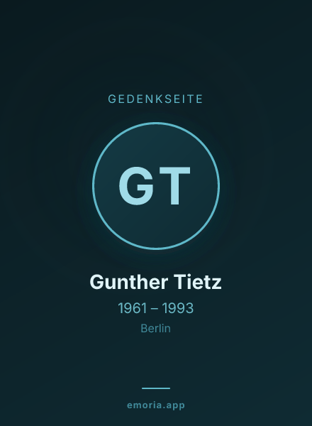 Gedenkportrait von Gunther Tietz
