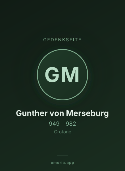 Gedenkportrait von Gunther von Merseburg