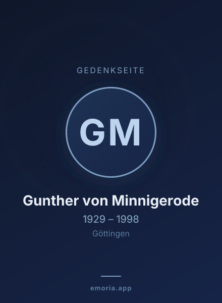 Gedenkportrait von Gunther von Minnigerode