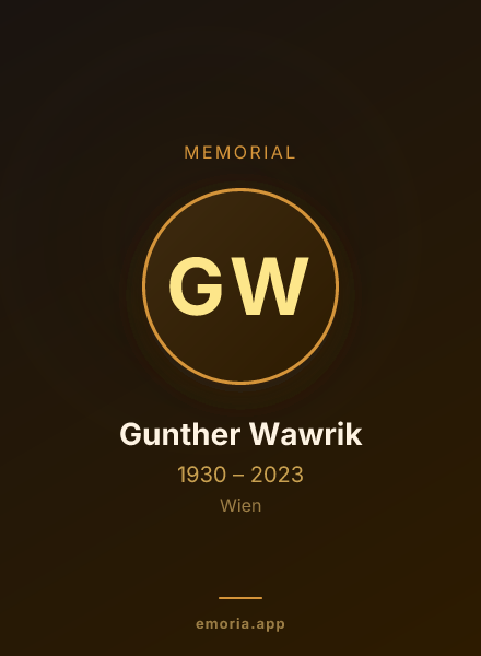 Memorial portrait of Gunther Wawrik