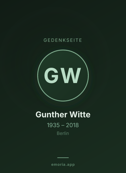 Gedenkportrait von Gunther Witte