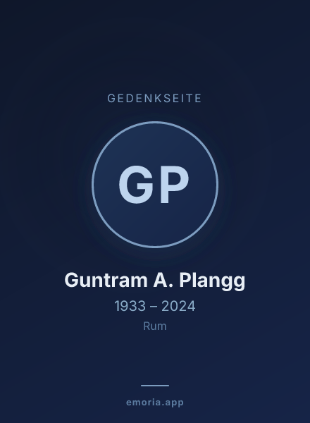 Gedenkportrait von Guntram A. Plangg