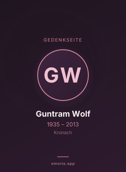 Gedenkportrait von Guntram Wolf