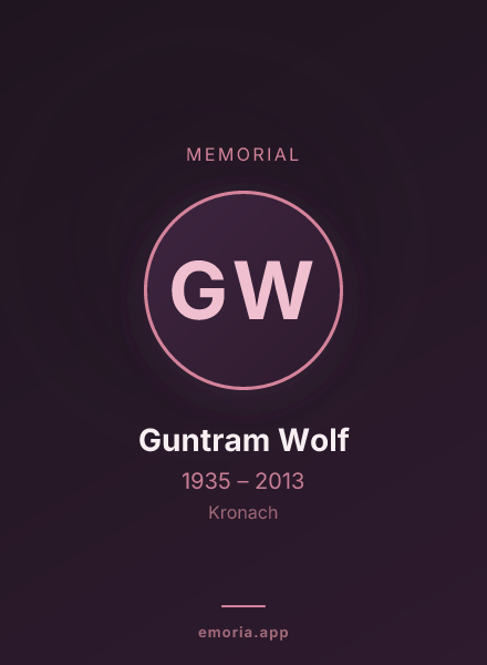 Memorial portrait of Guntram Wolf